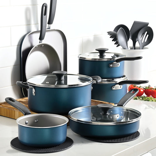 Tramontina Primaware 18-Piece Nonstick Cookware Set Blue