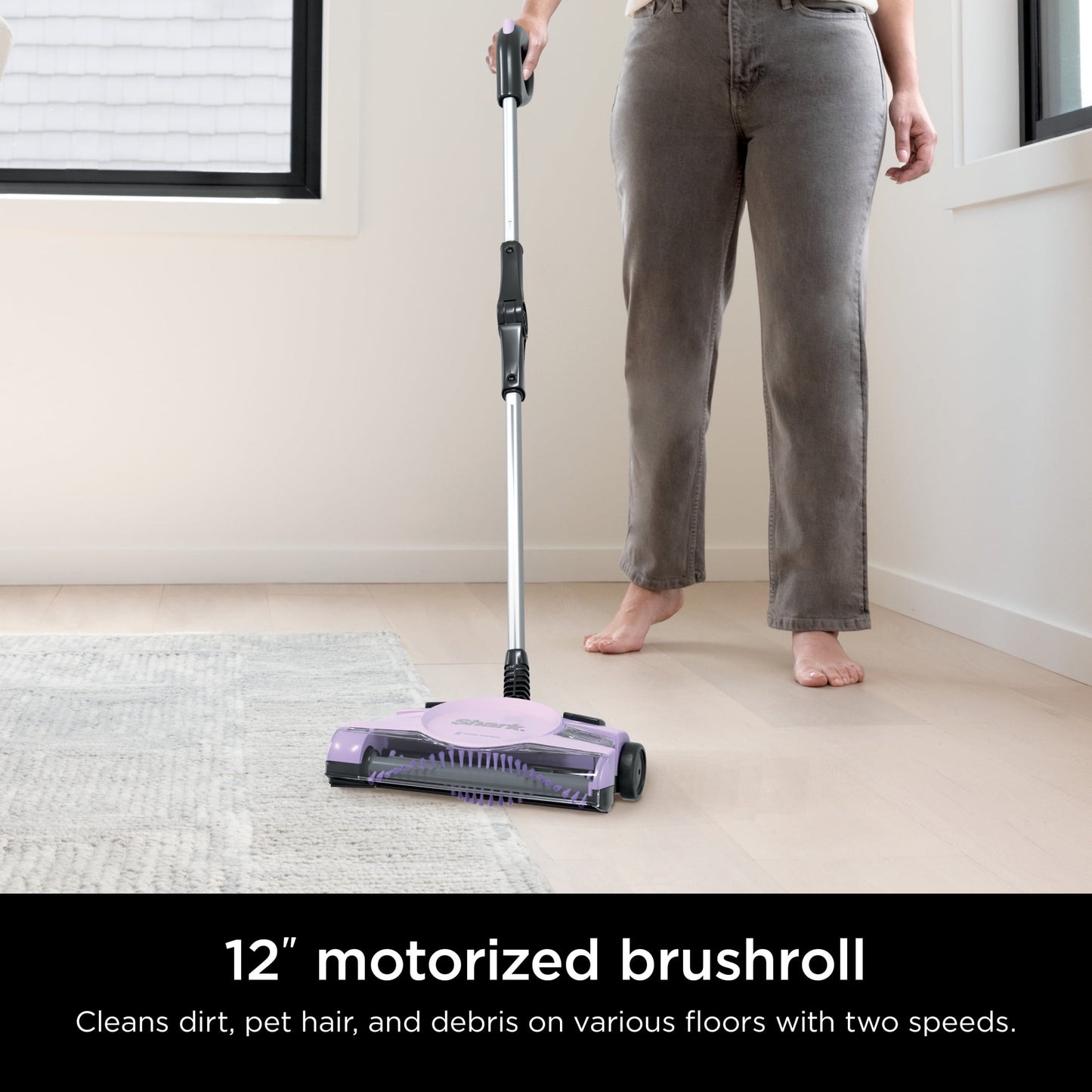 Shark Cordless Carpet & Floor Sweeper, 12-in. Cleaning Path, Motorized Brushroll, Edge Cleaning, V2945Z