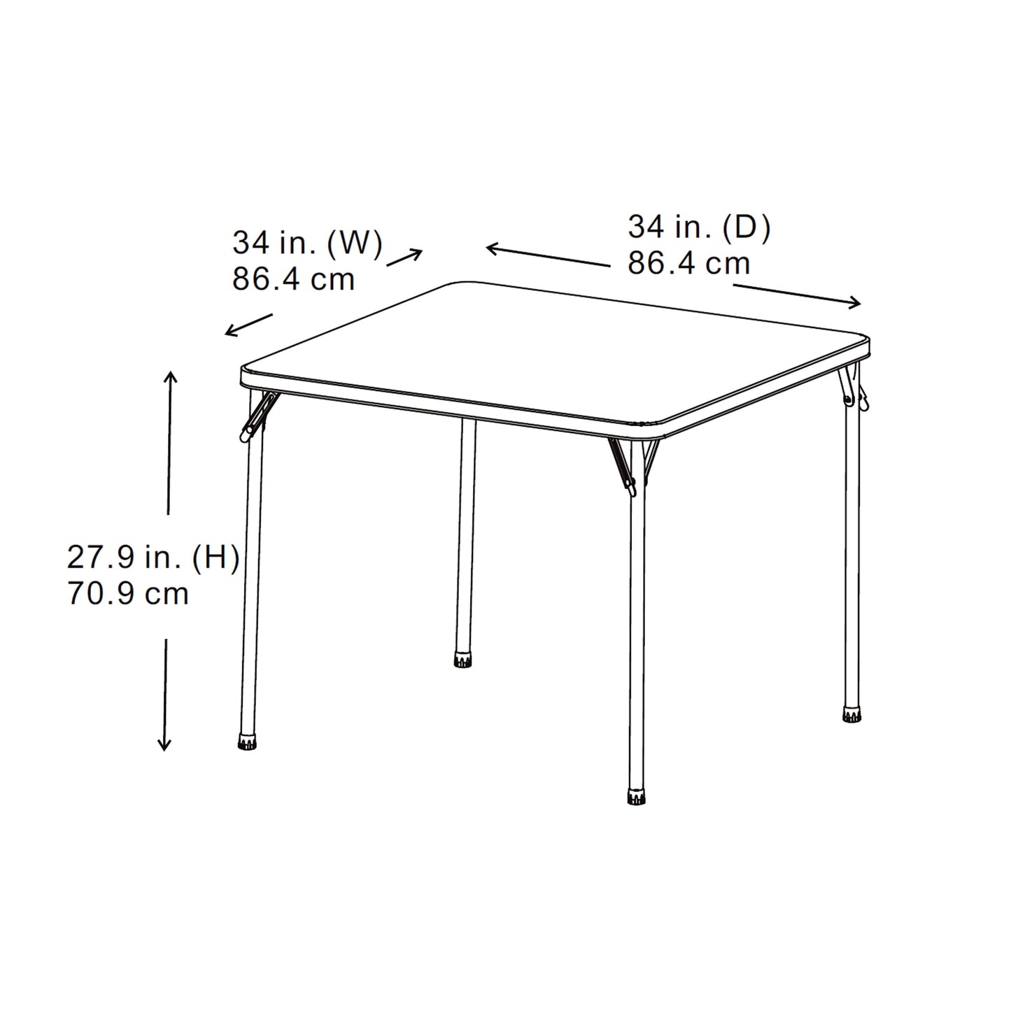 Mainstays 34" Fixed Table Top Folding Legs Card Table, Faux White Marble