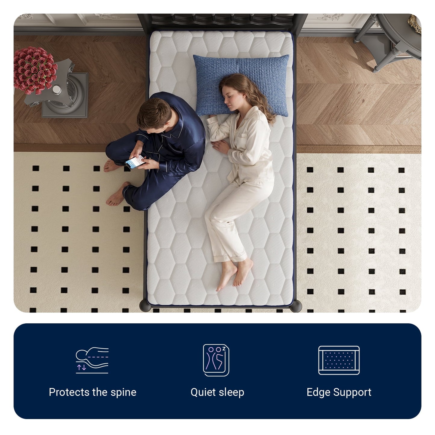 Avenco Pearl 6" Twin Size Medium Adult Supportive Innerspring Mattress