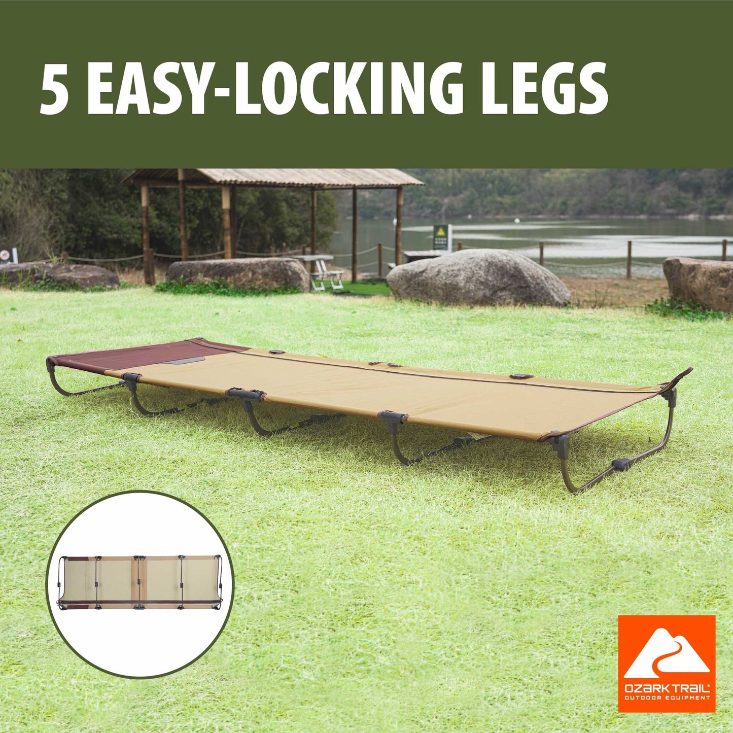 Ozark Trail Zipper Cot, Adult, 75.5" x26" x 5.5"