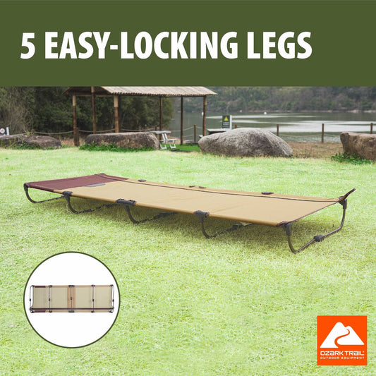 Ozark Trail Zipper Cot, Adult, 75.5" x26" x 5.5"