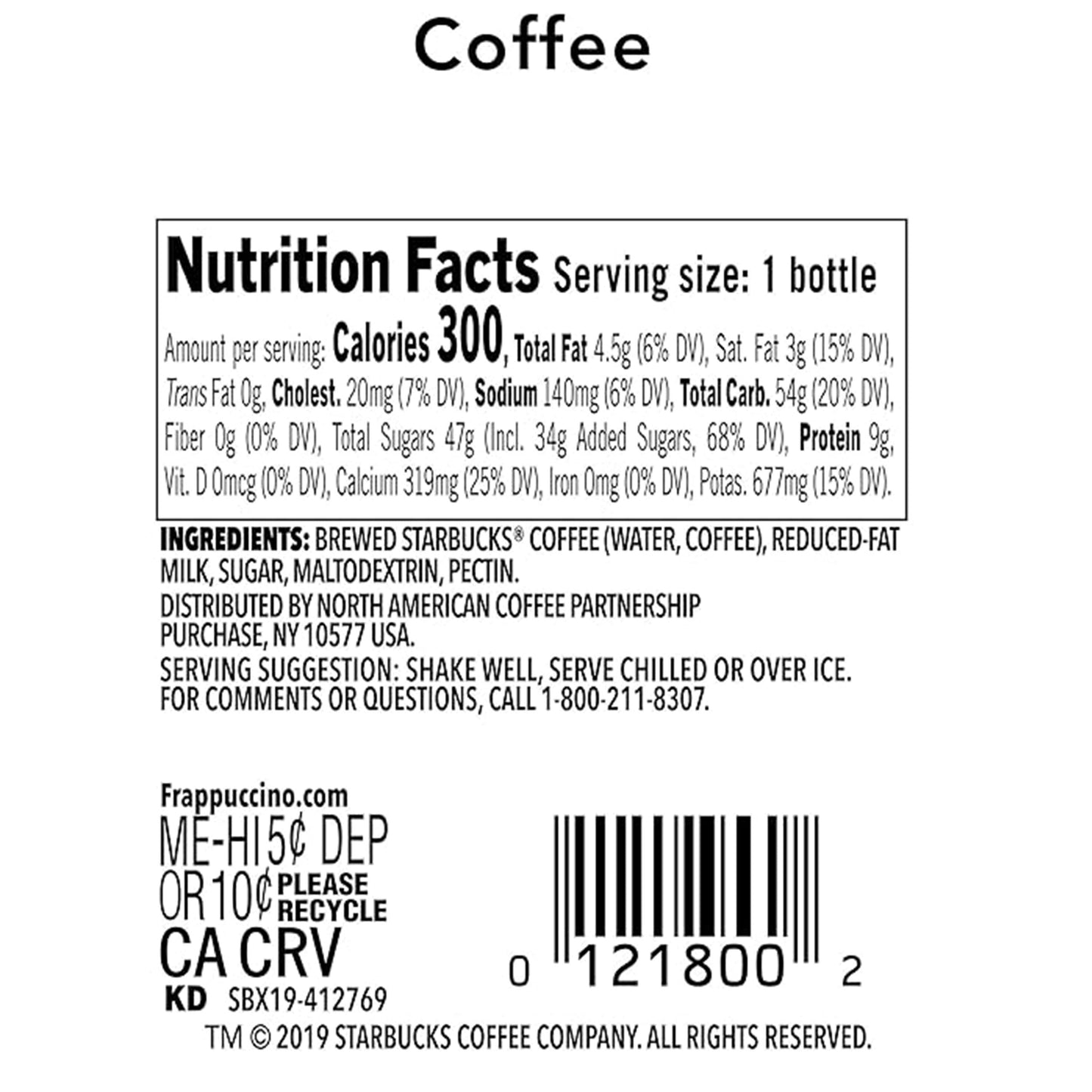 Starbucks Frappuccino Coffee Drink, Coffee Flavor, 13.7 Fl. oz(Pack of 12)