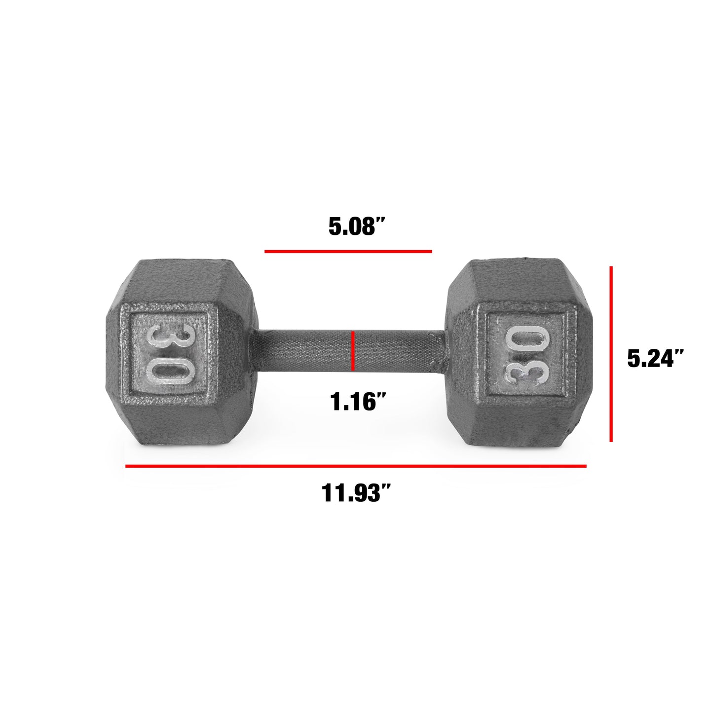 CAP Barbell 30lb Cast Iron Hex Dumbbell, Single