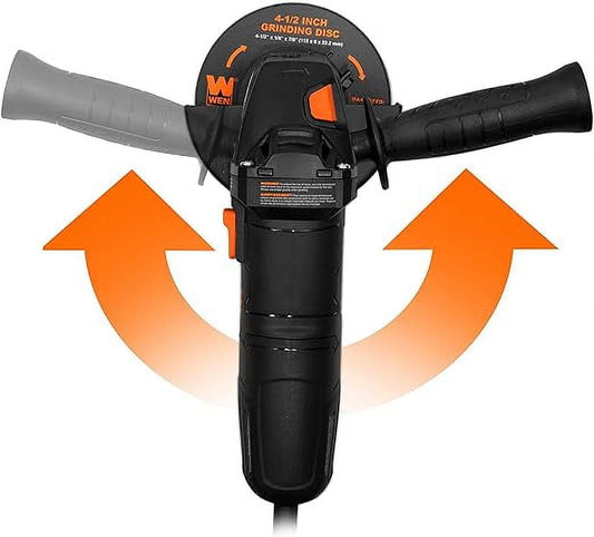 WEN 7.5-Amp 4-1/2-Inch Corded Angle Grinder with 3 Discs and Case, 94475