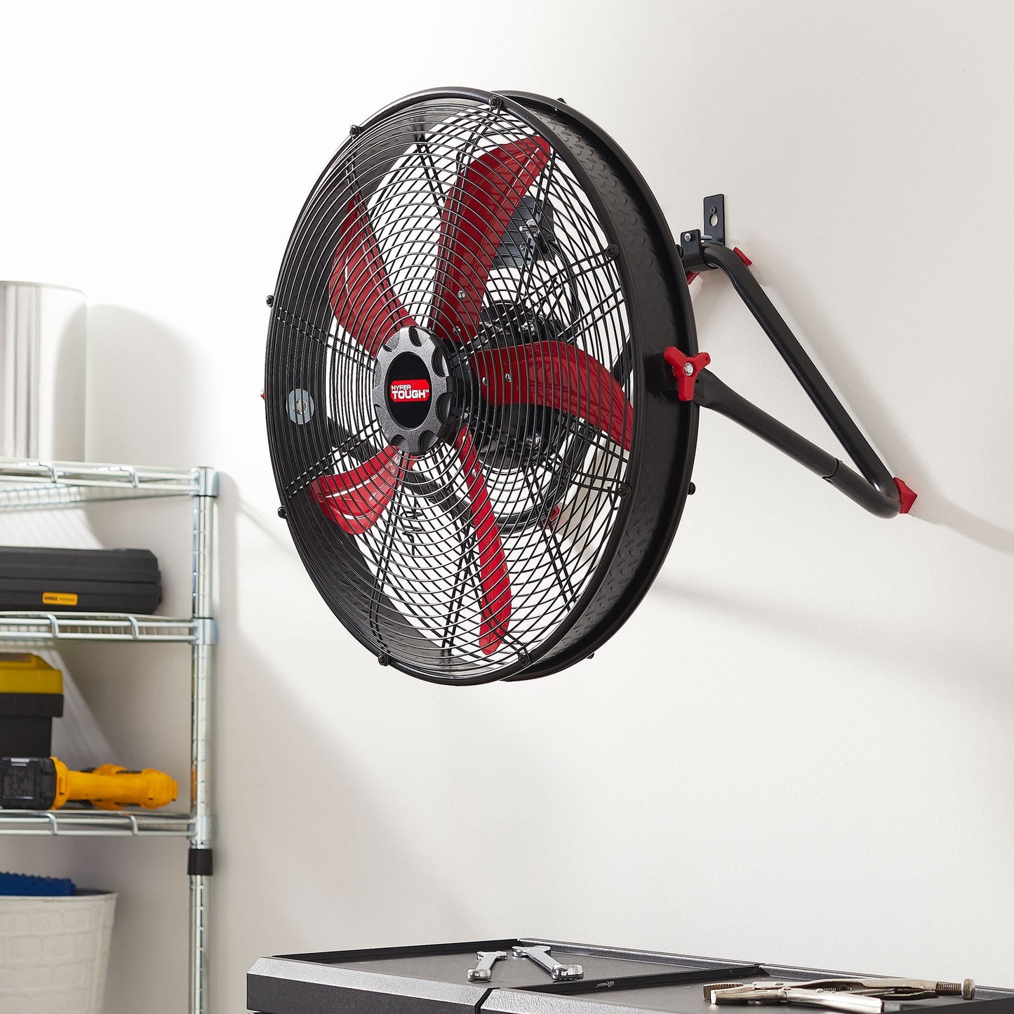 Hyper Tough 20-Inch HV Sealed Motor Drum Fan with 3-Speed Control, Wall Mountable