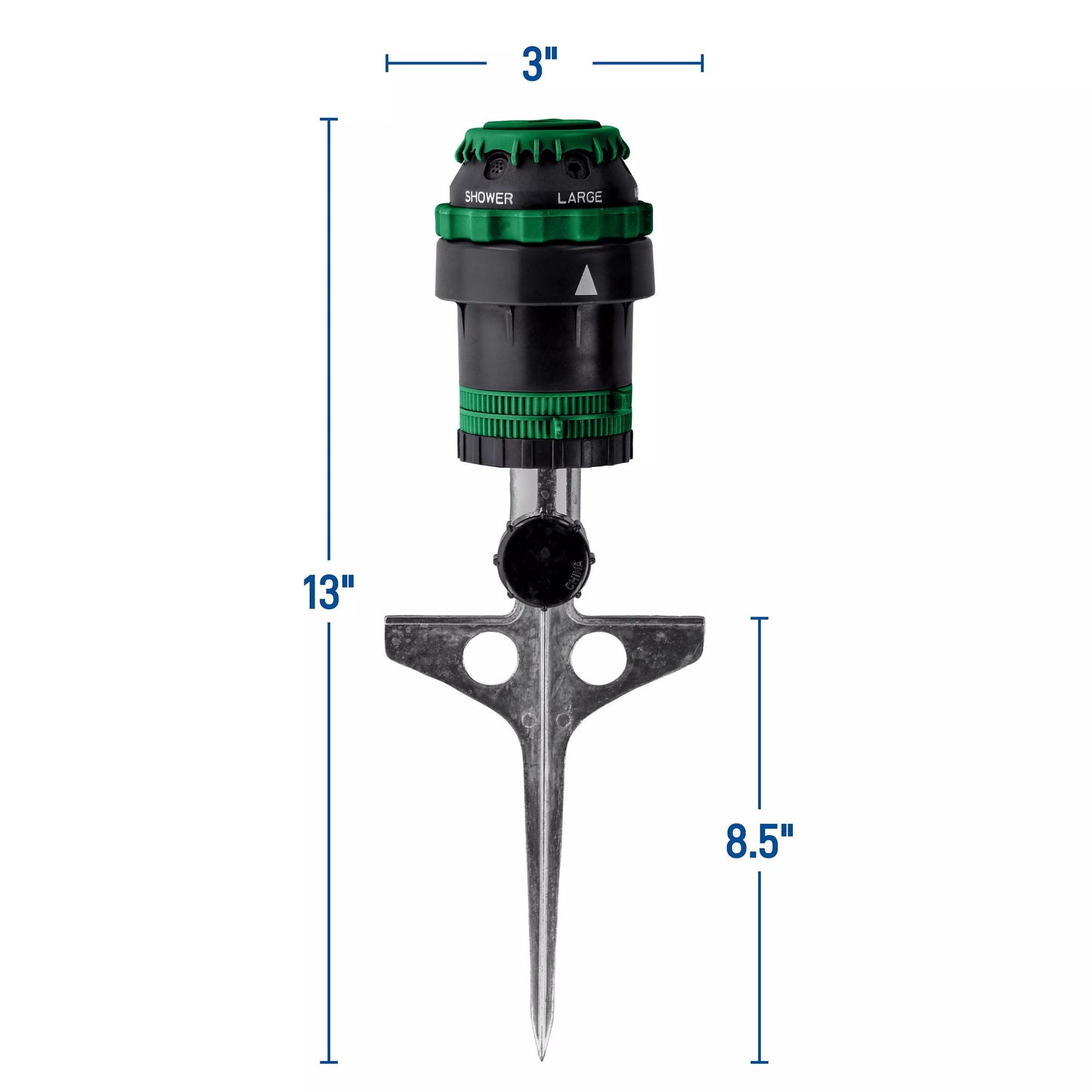 Orbit H2O-6 Gear-Drive Outdoor Hose Watering Lawn Sprinkler on Metal T Spike