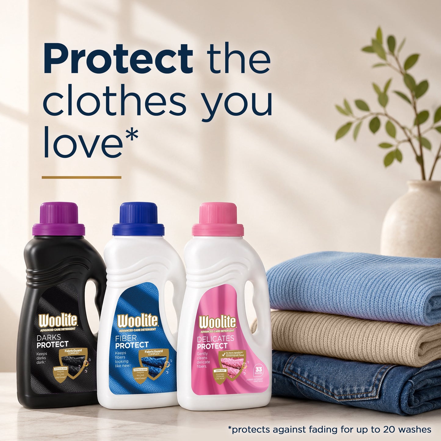 Woolite Darks Defense Liquid Laundry Detergent – Protects Dark Clothes from Fading, 66 Loads, 100oz