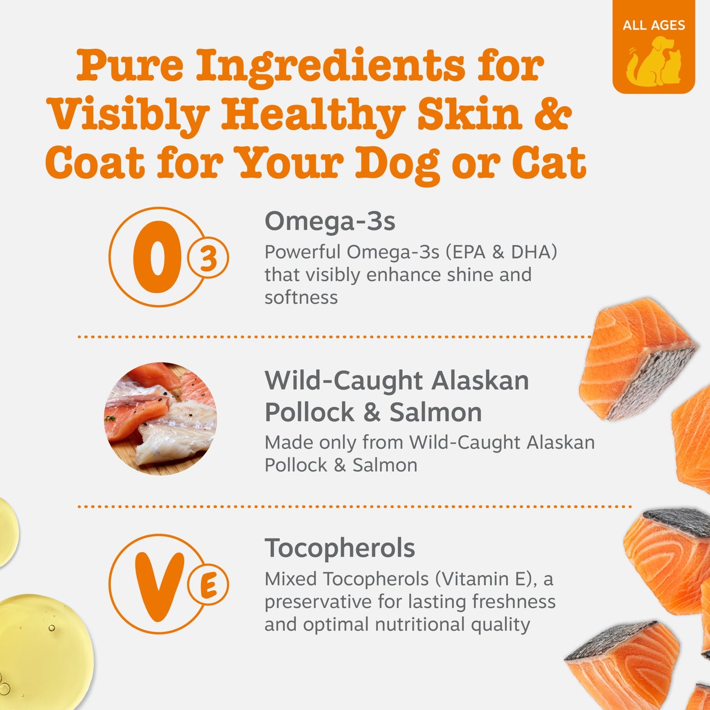 Zesty Paws Wild Alaskan Omega-3 Blend Pollock + Salmon Oil for Dogs & Cats, 32oz