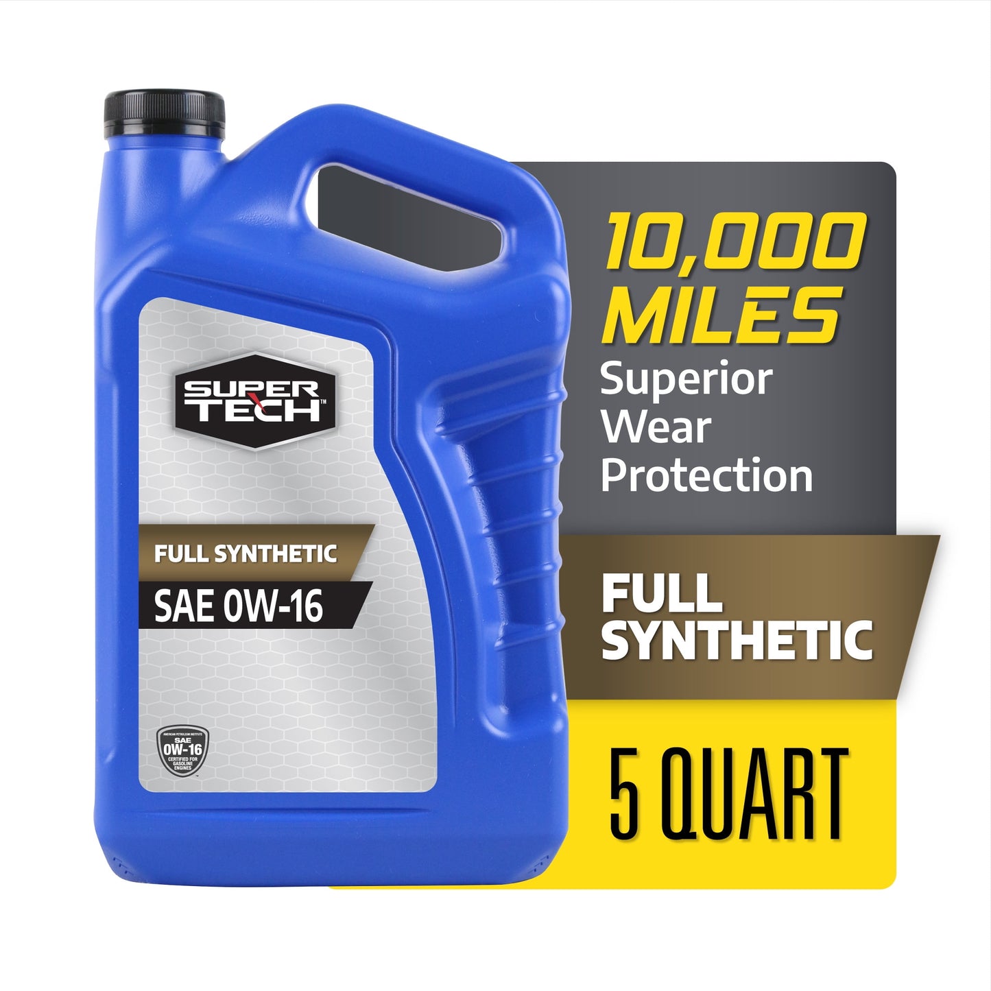 (2 pack) Super Tech Full Synthetic SAE 0W-16 Motor Oil 5 Quarts