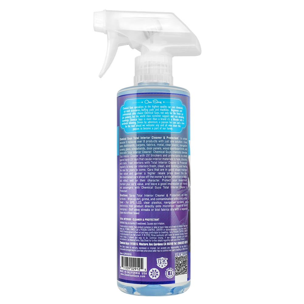 (2 pack) Chemical Guys Total Interior Cleaner & Protectant Spray, 16oz