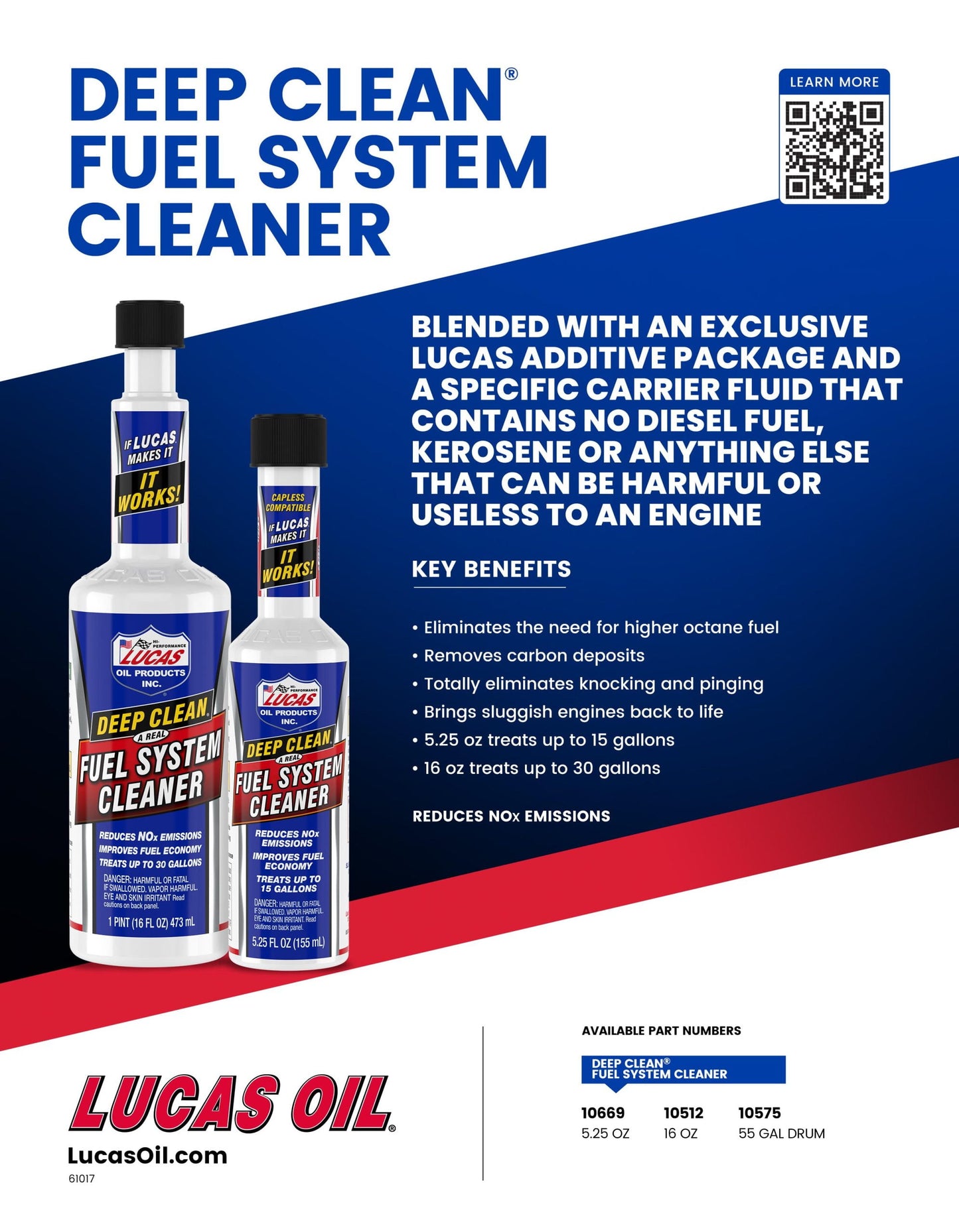 (6 pack) Lucas Oil 10669 Deep Clean Fuel System Cleaner 5.25 Ounce Automotive Fuel Additive