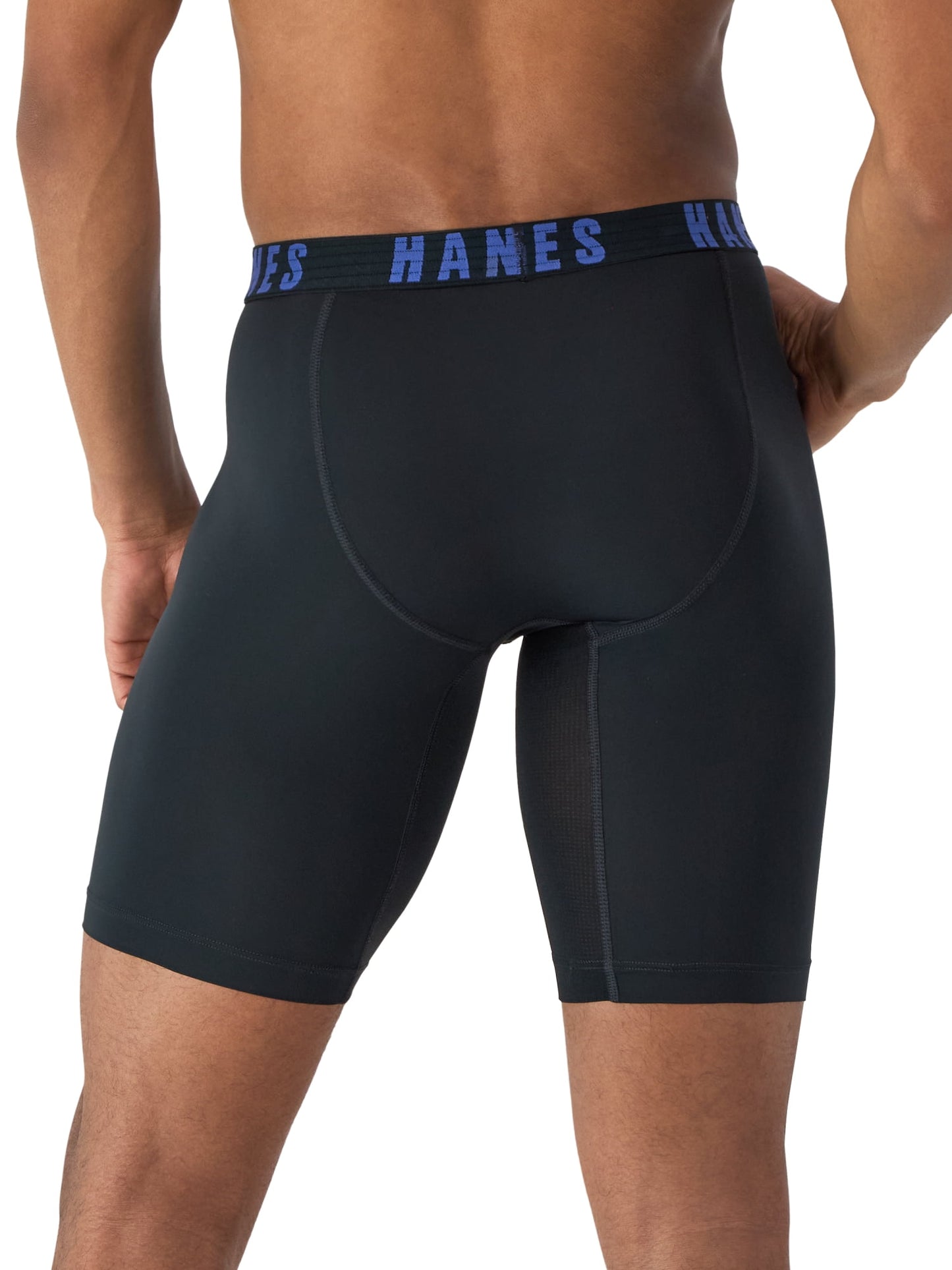 Hanes Moves Men’s Anti-Chafe Long Leg Boxer Brief, X-Temp, 3-Pack, 8" Inseam