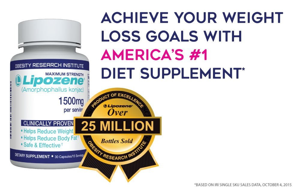 Lipozene Amorphophallus Konjac Maximum Strength Weight Loss Pills, 60Ct