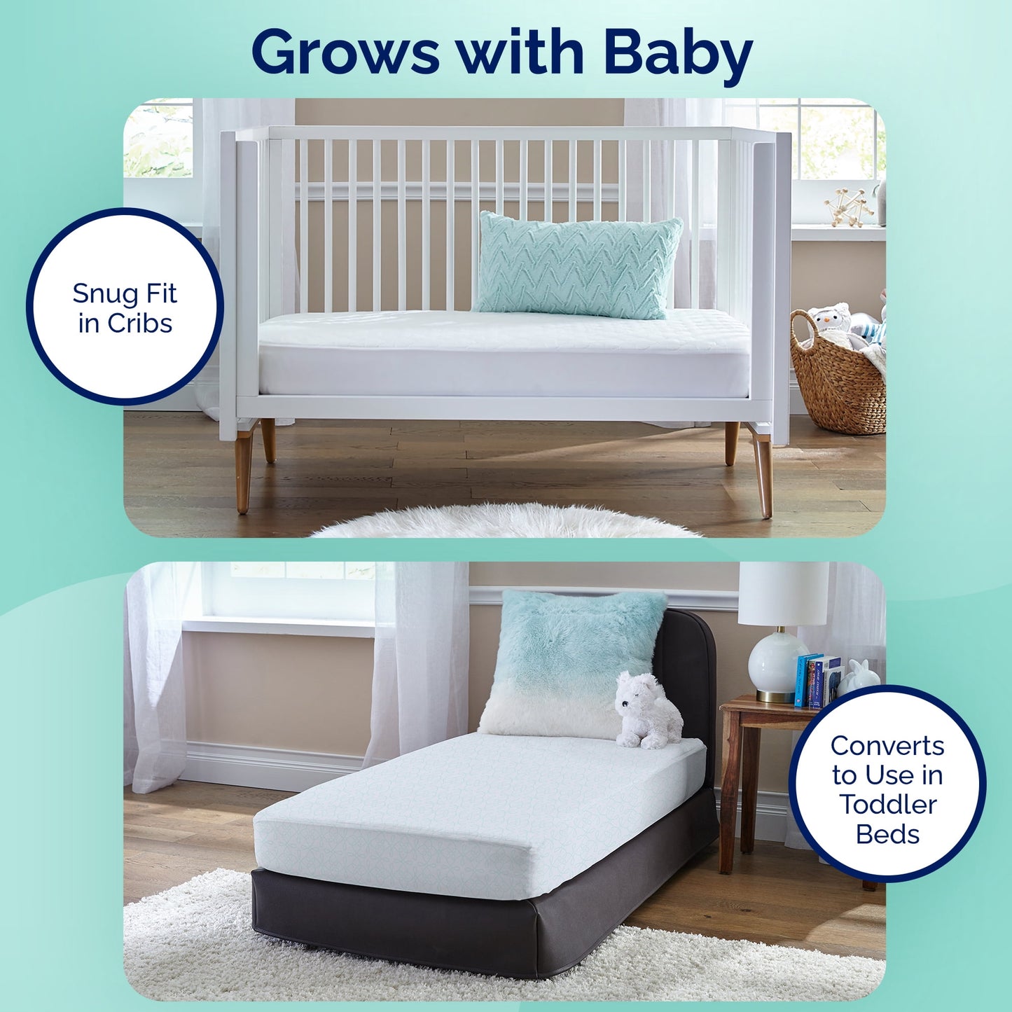Kolcraft Pediatric 800 Extra Firm Baby Crib & Toddler Mattress, 80 Coil, Waterproof, Ecru