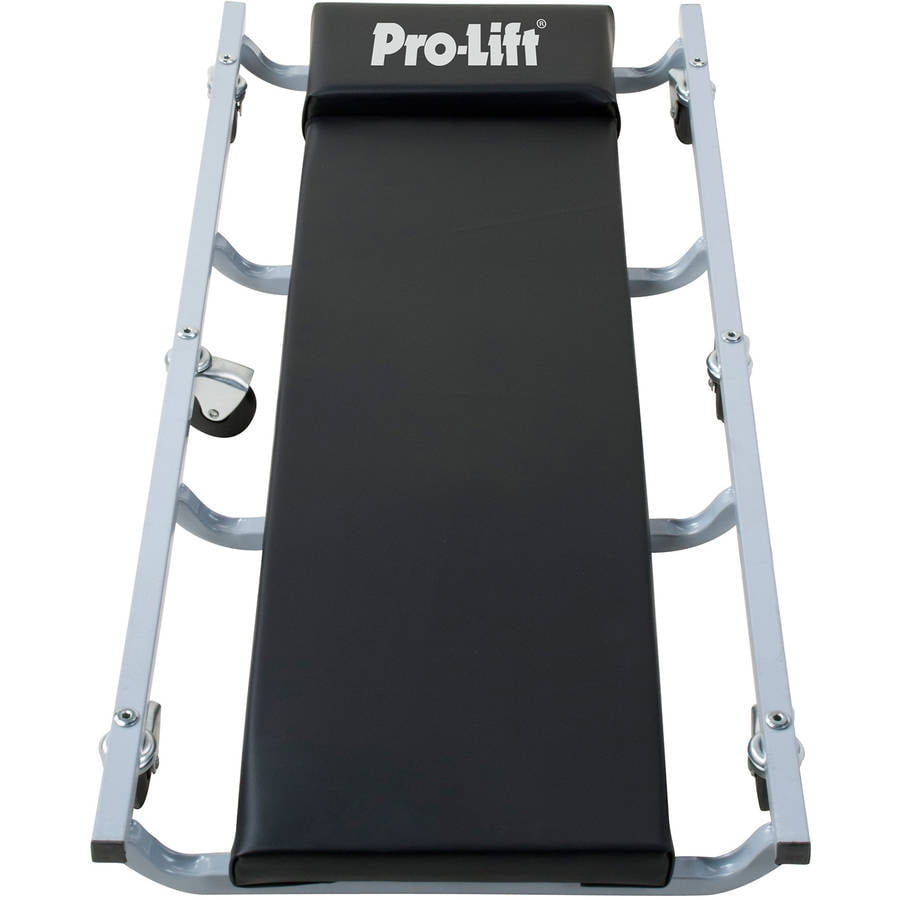 Pro-Lift C-6036 Mechanic Plastic Creeper 36 Inch - Blow Molded Ergonomic HDPE Body with Padded Headrest - 300 Lbs Capacity Red