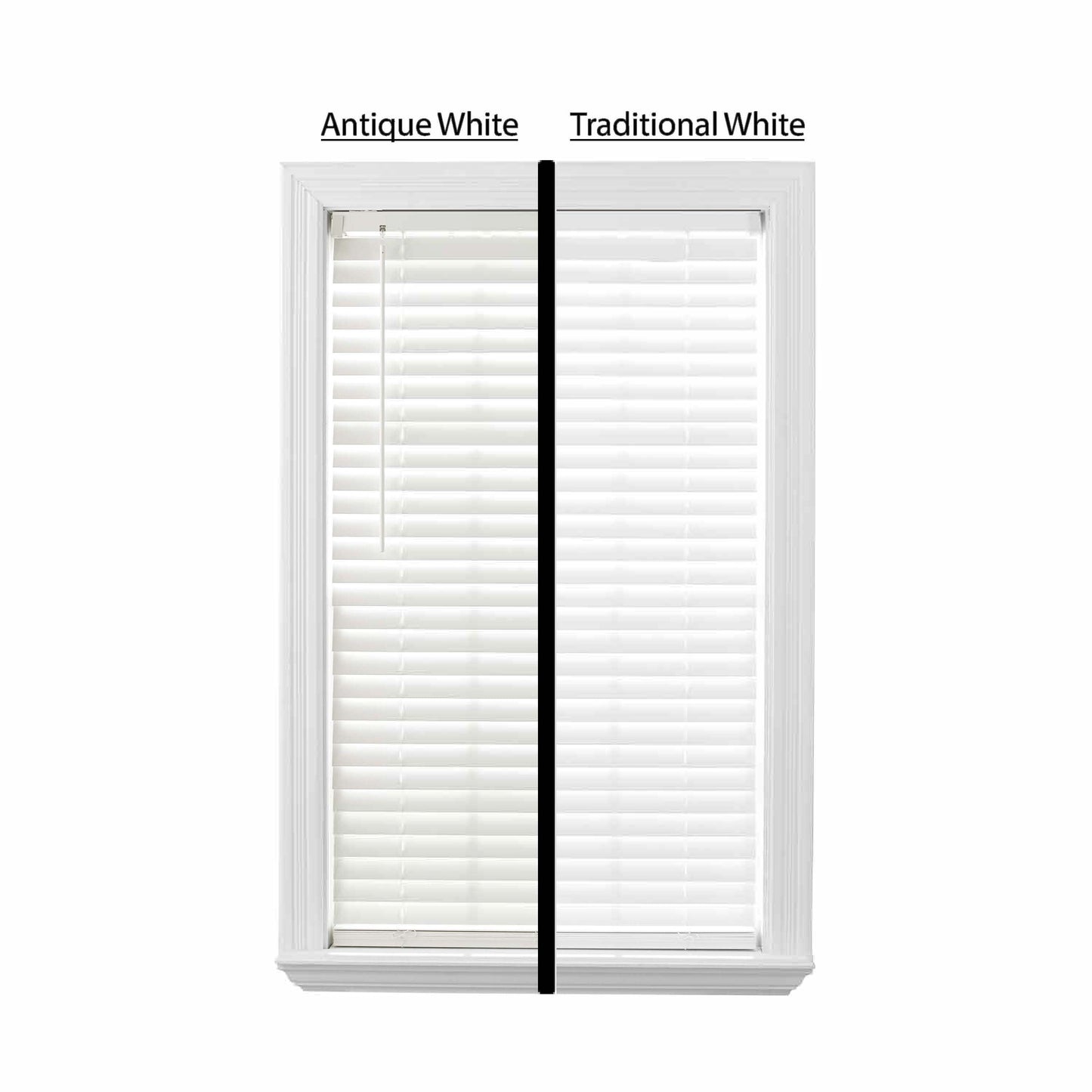 Better Homes & Gardens 2" Cordless Faux Wood Horizontal Blinds, Antique White, 47" W x 64" L