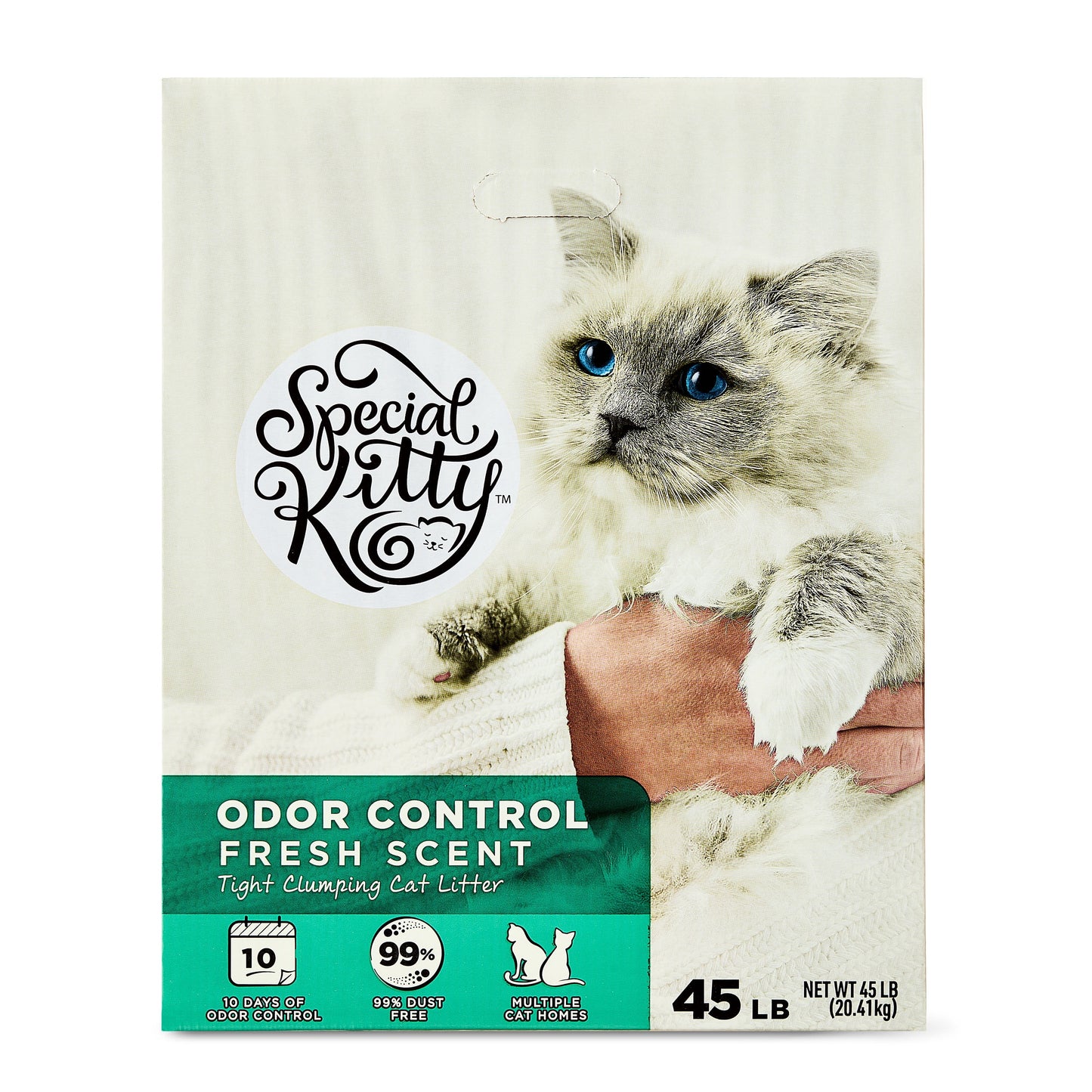 (2 pack) Special Kitty Clumping Clay Cat Litter, Fresh Scent, 45 lbs Box, 1 Count