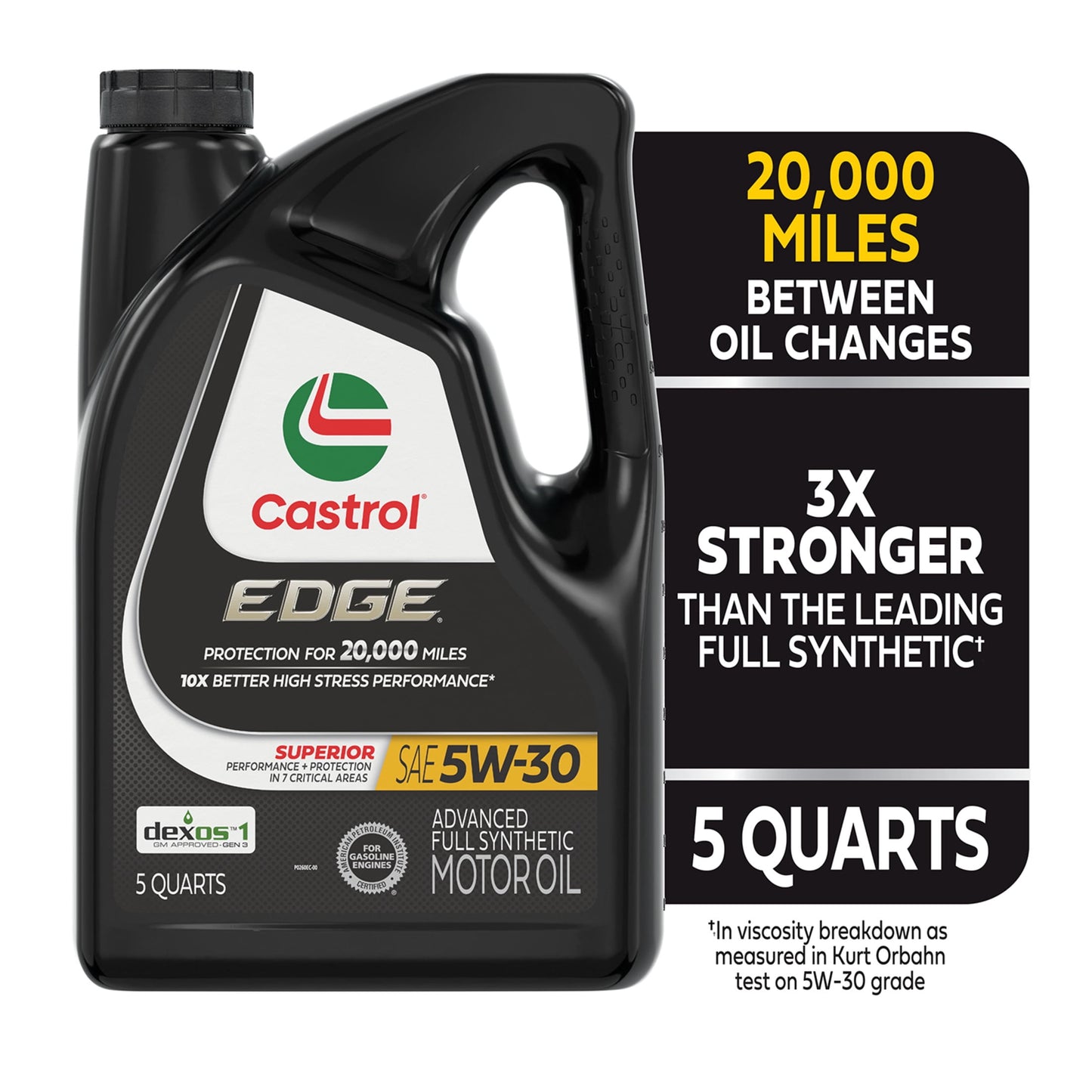 (2 pack) Castrol EDGE 5W-30 Advanced Full Synthetic Motor Oil, 5 Quarts RFID