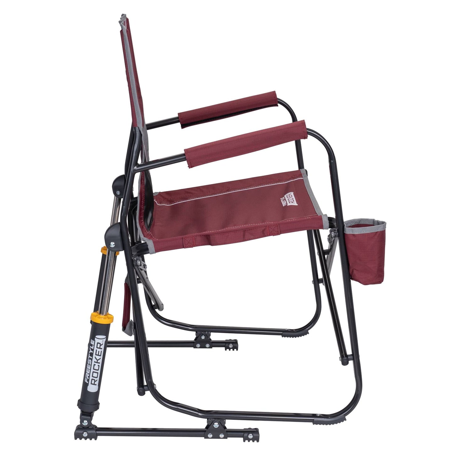 GCI Outdoor Freestyle Rocker Foldable Rocking Camp Chair, Maroon
