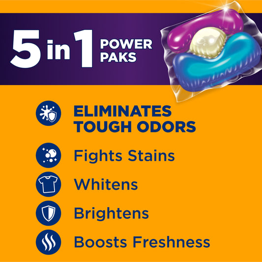 ARM & HAMMER Plus OxiClean Odor Blasters 5-in-1 Laundry Detergent Power Paks, Fresh Burst, 42 Ct