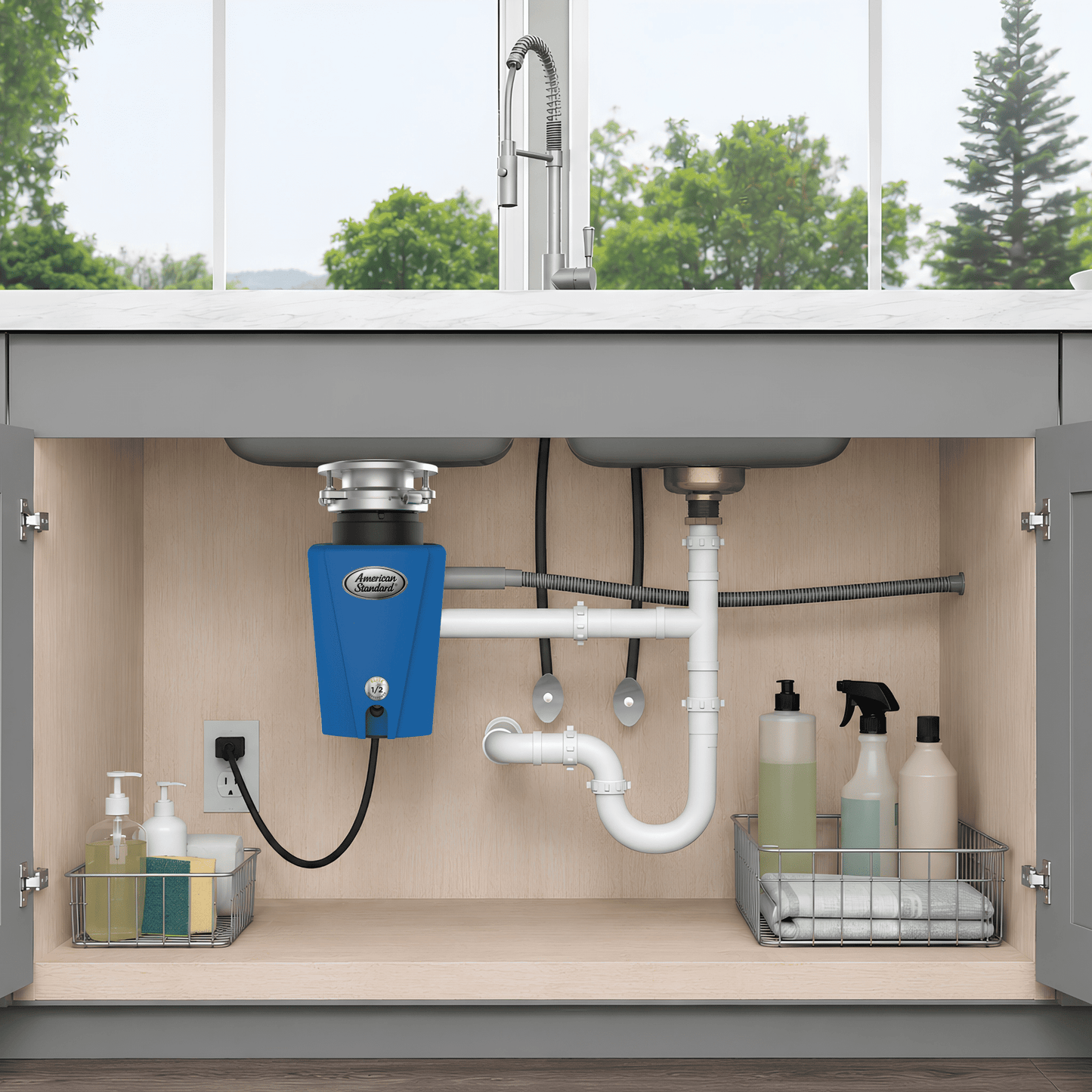 American Standard Elite ASE50 1/2 HP Continuous Feed Garbage Disposal with Power Cord