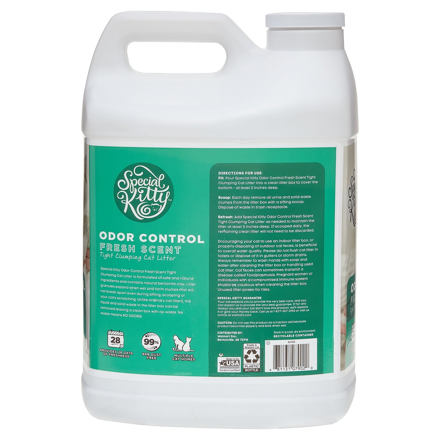 (2 pack) Special Kitty Clumping Clay Cat Litter, Fresh Scent, 20 lbs Jug, 1 Count