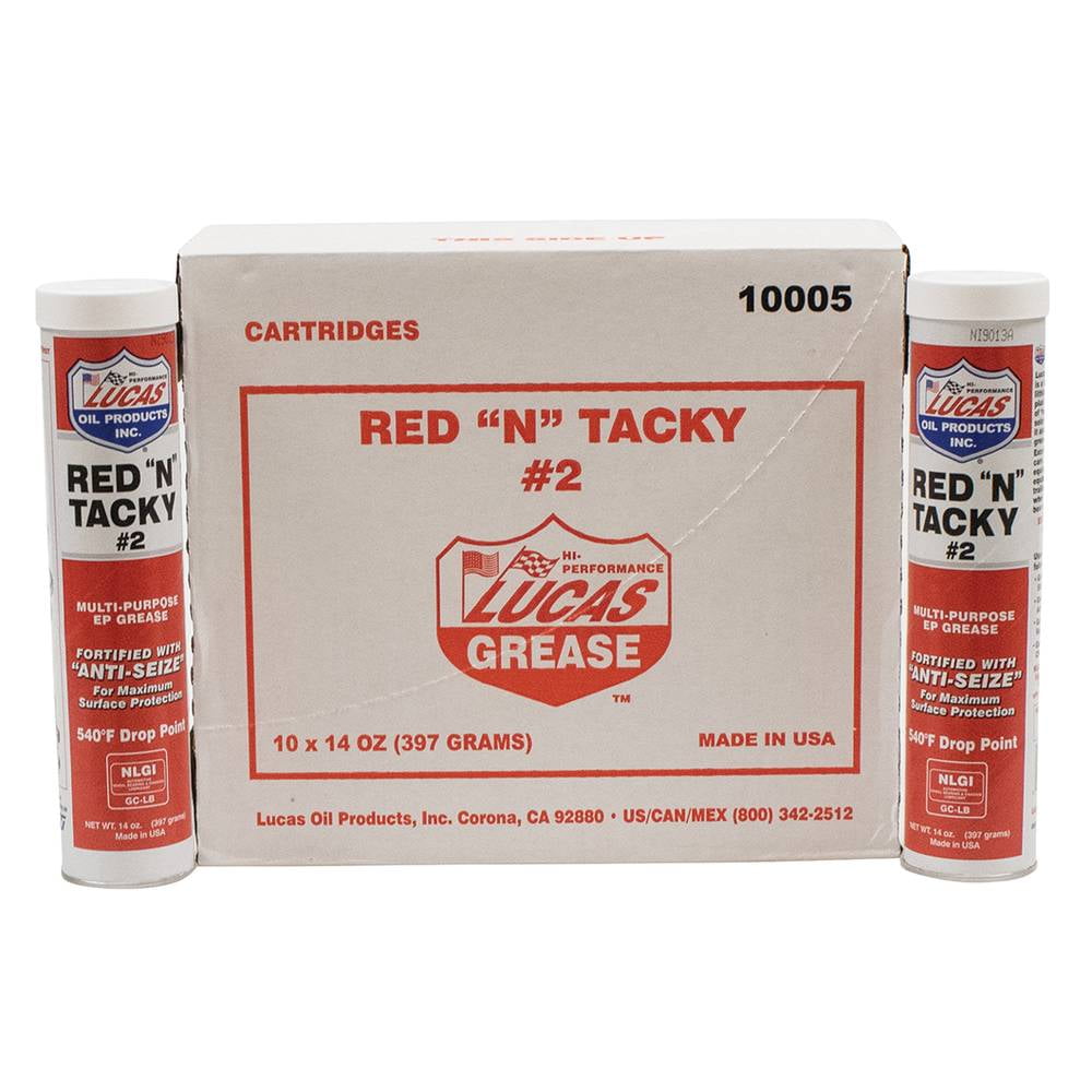 Wolf's Head Red Grease NLGI #2 (836-88301-91) 14 Oz Tube, Pack of 10