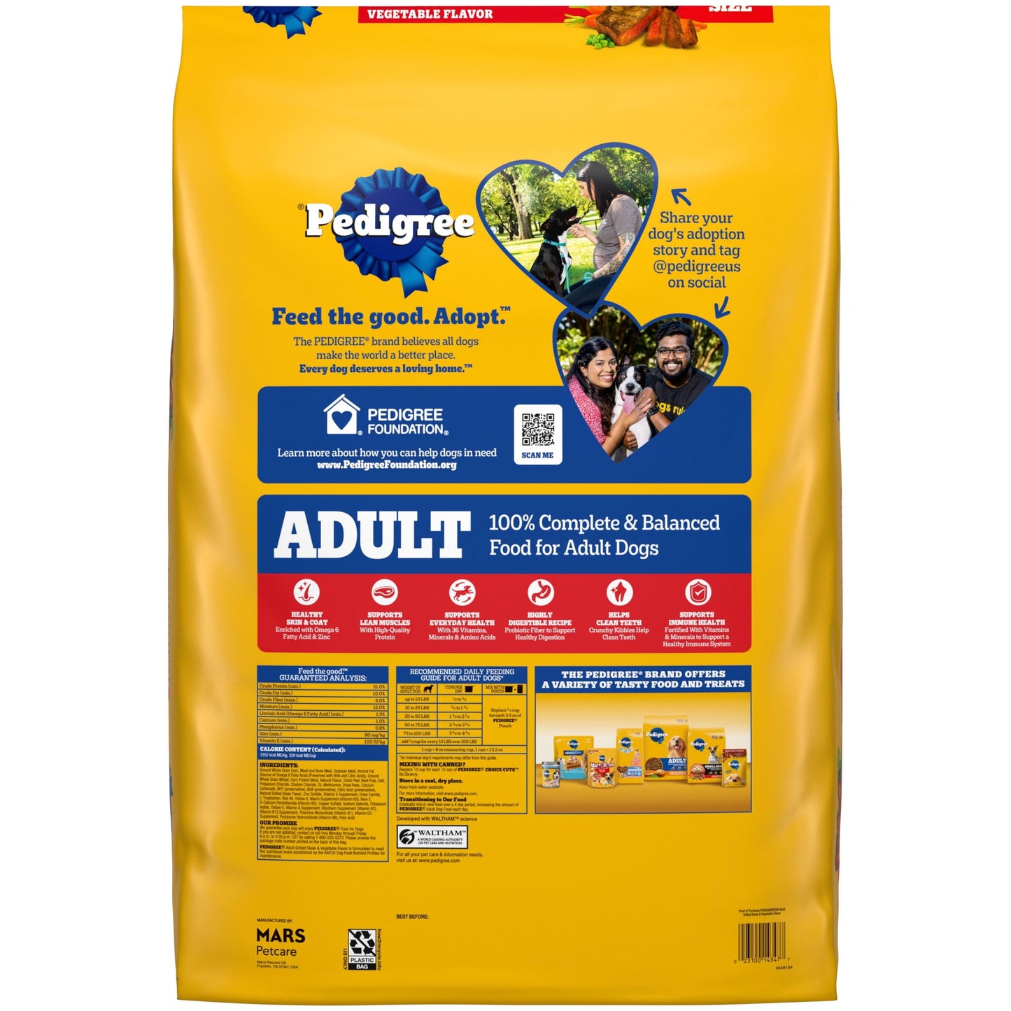 Pedigree Complete Nutrition Adult Dry Dog Food, Steak & Vegetable Flavor, 40 lb Bag