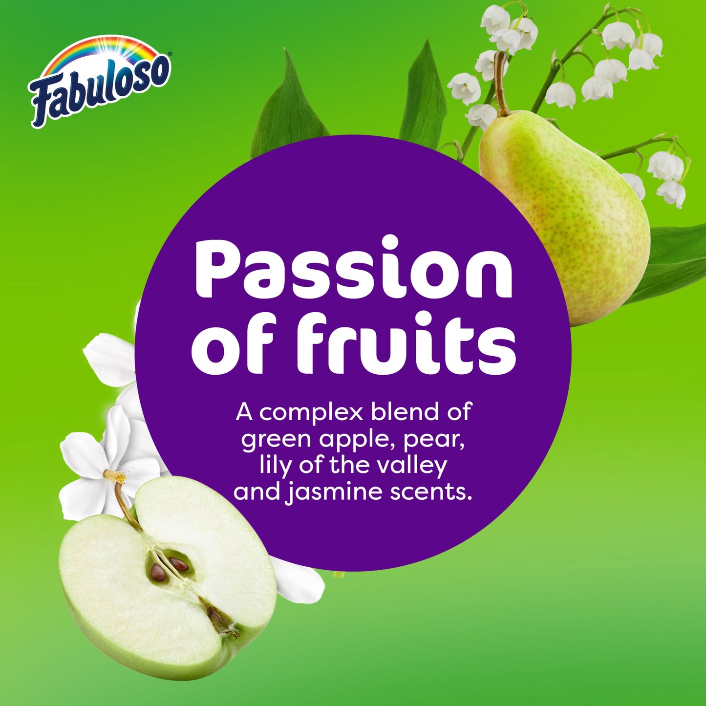 Fabuloso 2X Multi-Purpose Cleaner, No Rinse Floor Cleaner, Passion of Fruits Scent, 169 fl oz
