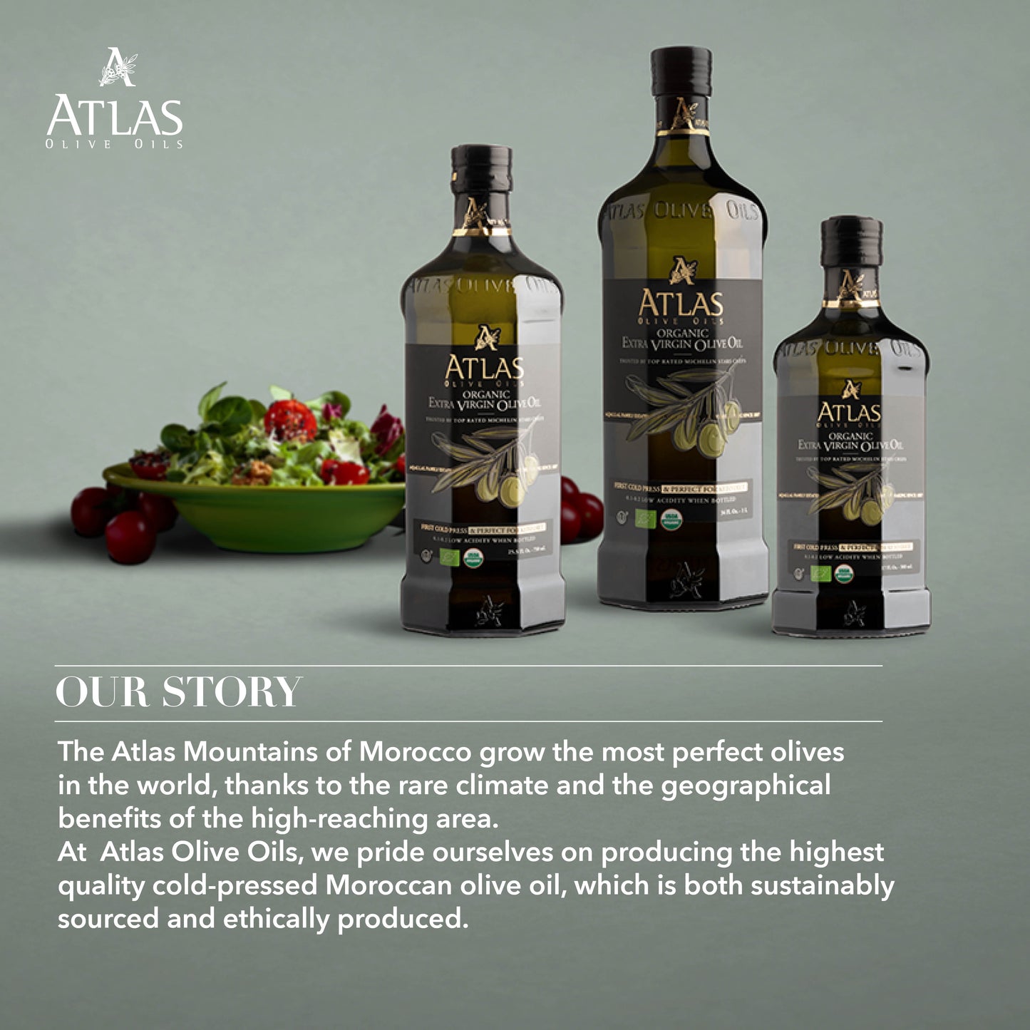 Atlas 3 LT Organic Cold Press Extra Virgin Olive Oil with Polyphenol Rich from Morocco | Newly Harvested Unprocessed from One Single Family Farm | Moroccan EVOO Trusted by Michelin Star Chefs