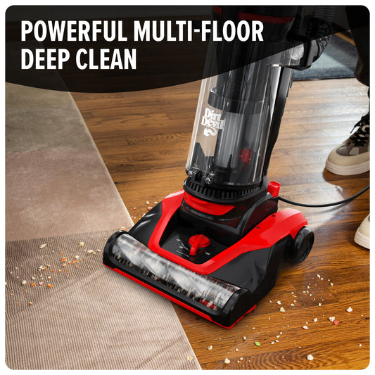 Dirt Devil Bagless Upright Vacuum Cleaner, Multi-Surface Extended Reach+, Pet Friendly, Above Floor Cleaning, Upholstery Tool, UD76330V, Black