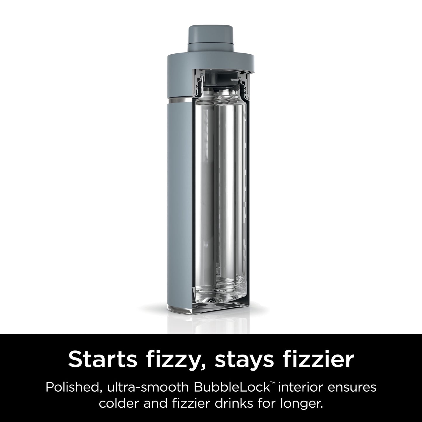 Ninja Thirsti 24 oz Travel Water Bottle, Stainless Steel, Leak Proof, 24 Hours Cold, Ash Gray