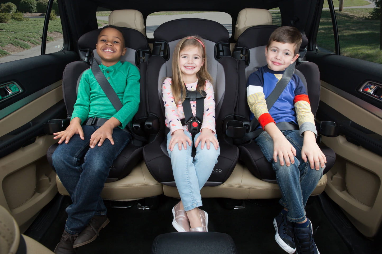 Cosco Kids Finale 2-in-1 Toddler Booster Car Seat, Fiberwave II, Black/Grey, Harness Booster Car Seat