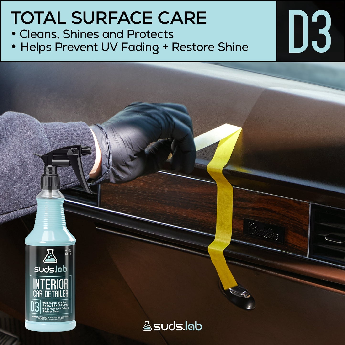 (2 pack) Suds Lab D3 Interior Car Detailer, 32 fl oz. Bottle