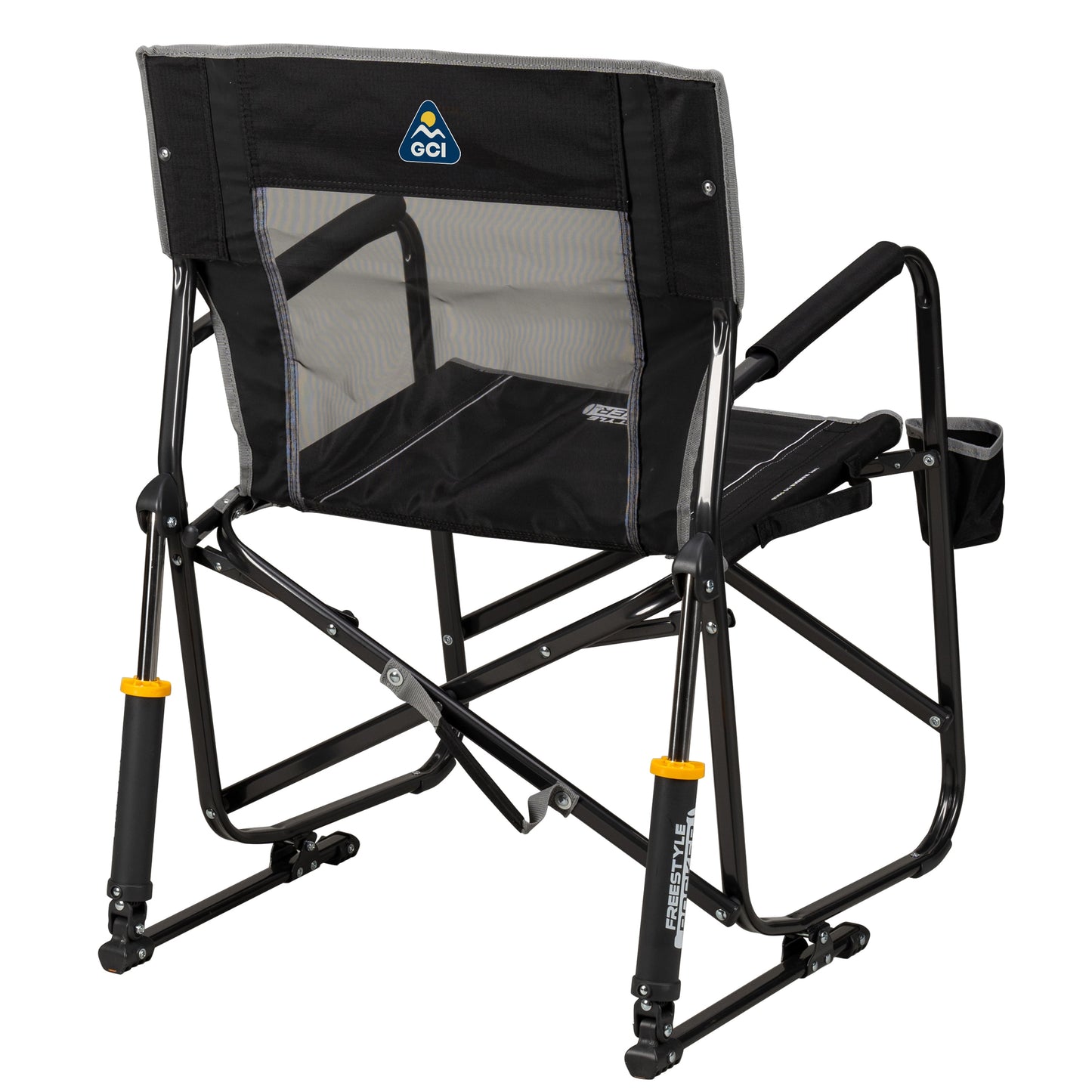 GCI Outdoor Freestyle Rocker Foldable Rocking Camping Chair, Black