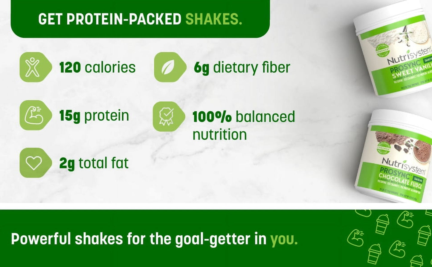 Nutrisystem Prosync Meal Replacement Shake, 15g of Protein Nutrition Drink Mix, Vanilla, 14 Servings, 16.3 oz