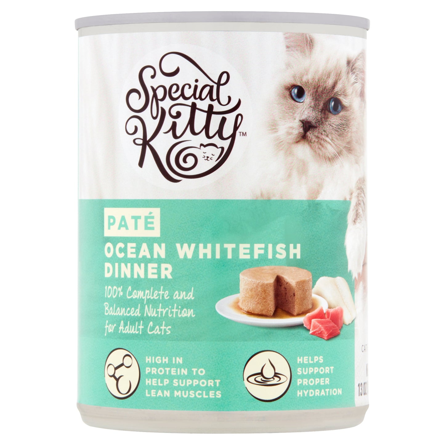 (12 pack) Special Kitty Ocean Whitefish Dinner Pate Wet Cat Food, 13 oz can