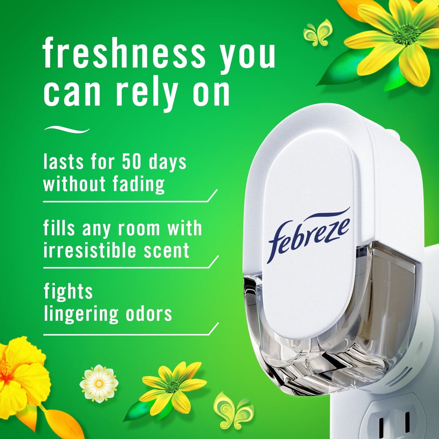 Febreze Plug In Air Freshener Scented Oil Refill Gain, 4 Count