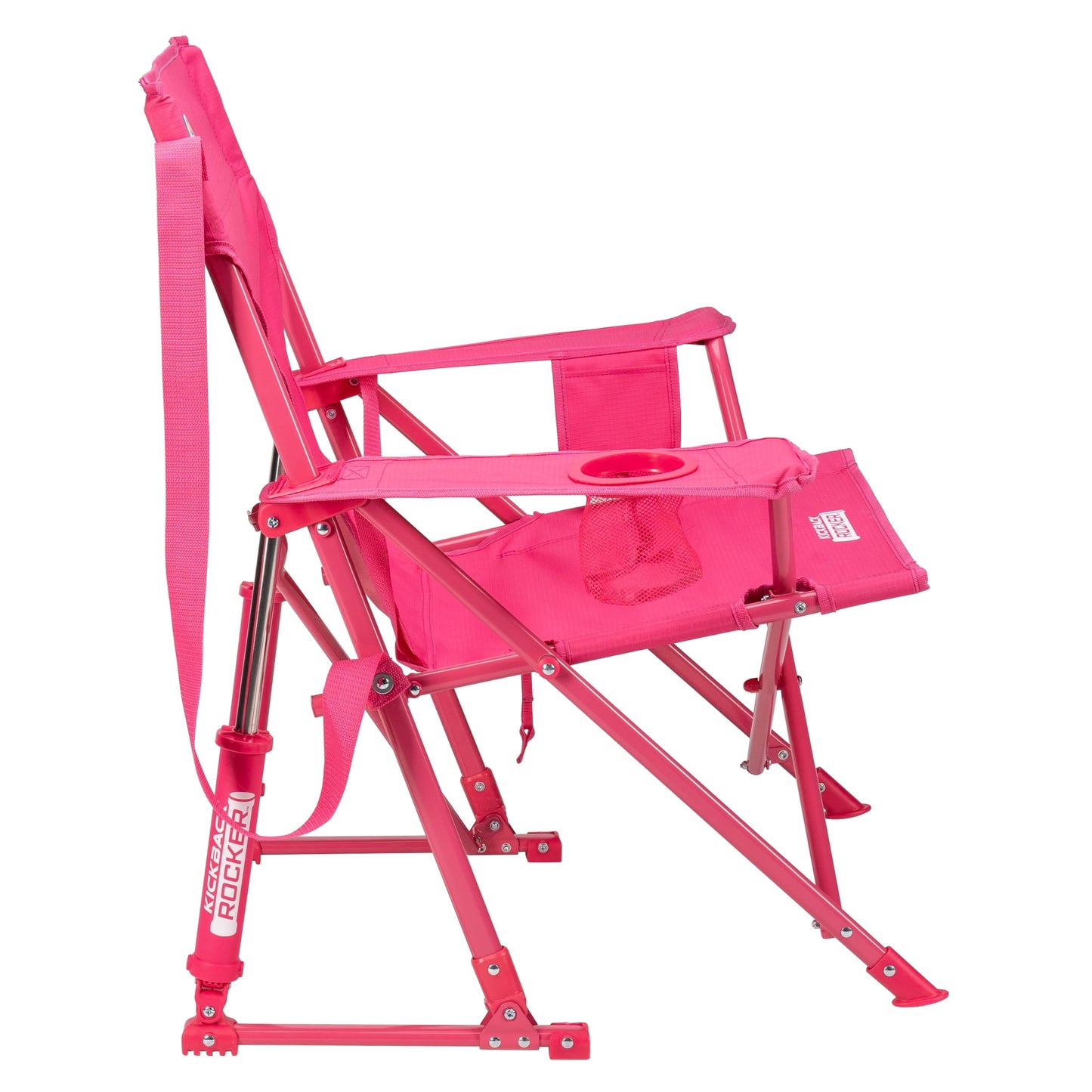 GCI Outdoor Kickback Rocker Low Profile Rocking Camp Chair, Sport Pink
