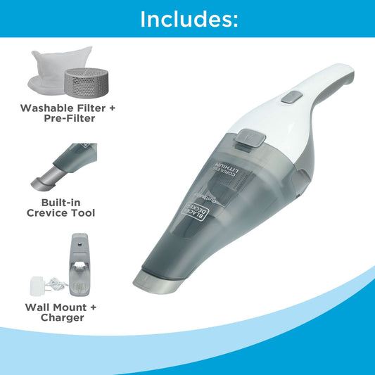 Black& Decker HNVC215B10 Dustbuster Hand Vacuum (White)
