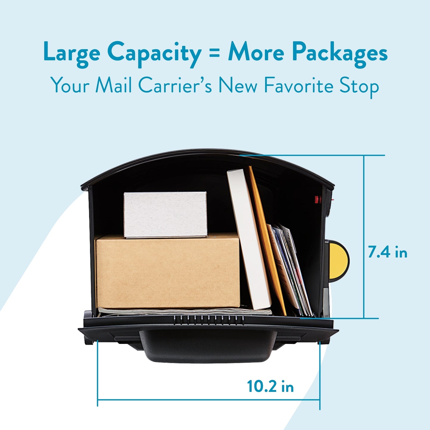 Architectural Mailboxes Patriot Plastic, Large, Post-Mount Mailbox in Black