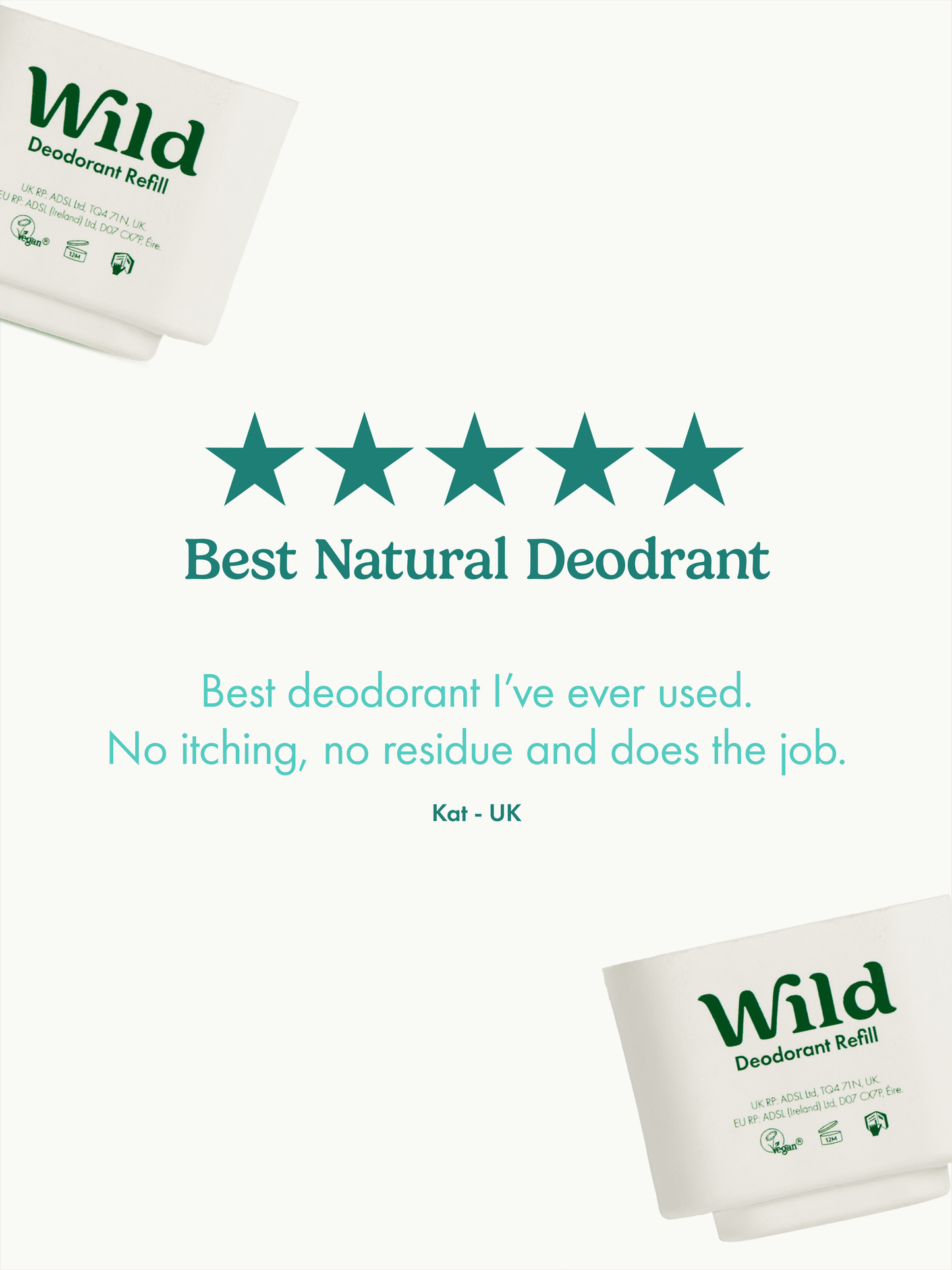 Wild Refillable Deodorant Starter Pack – Aluminum Free. Emma Bridgewater Bee Case + Honey & Cactus Flower Refill, for Women and Men, 1.4oz