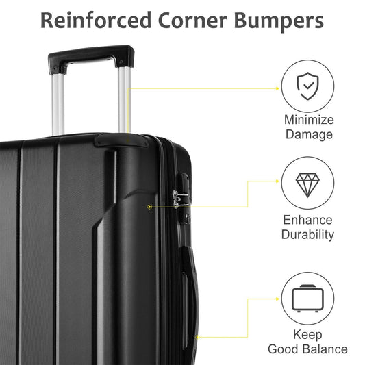 Carry on Luggage 24 inch, ABS+PC Lightweight 65L Capacity Hardshell Suitcase with TSA Lock & Wheels for Travel Trip