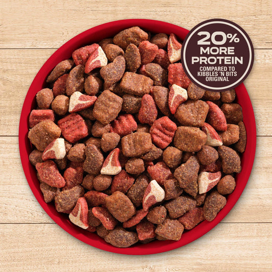 Kibbles 'n Bits Triple Steak Flavor Dry High Protein Dog Food 40 lb Bag