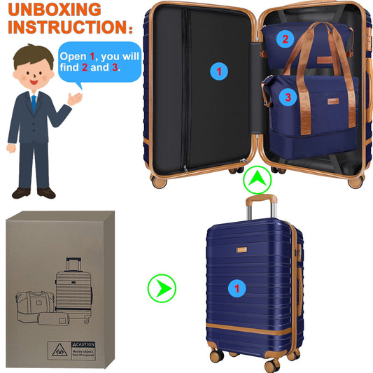 Expandable Suitcase Set Luggage Sets, 20 inch Carry On Luggage with TSA Lock