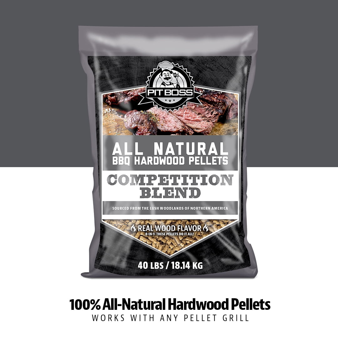 Pit Boss 100% All-Natural Hardwood Competition Blend BBQ Grilling Pellets, 40 Pound Bag