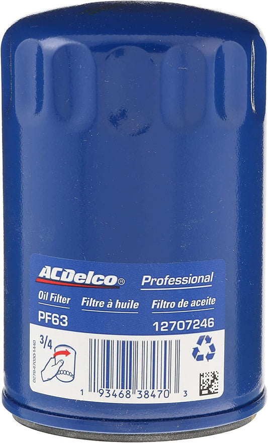 (6 pack) ACDelco Original Equipment PF63 Professional Engine Oil Filter 4.78" Height 3.16" Width 3.16" Length