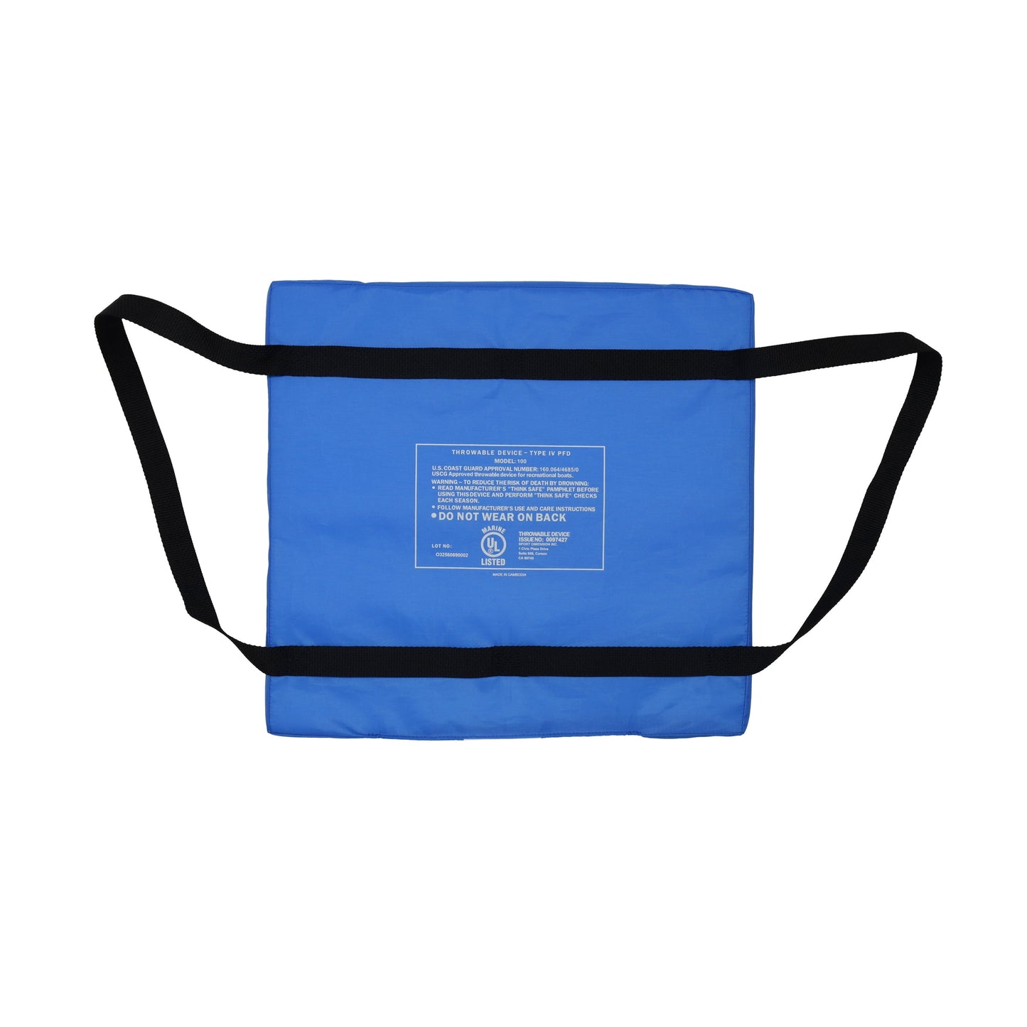 (4 pack) Ozark Trail Type IV Flotation Boat Cushion, U.S. Coast Guard Approved, Blue
