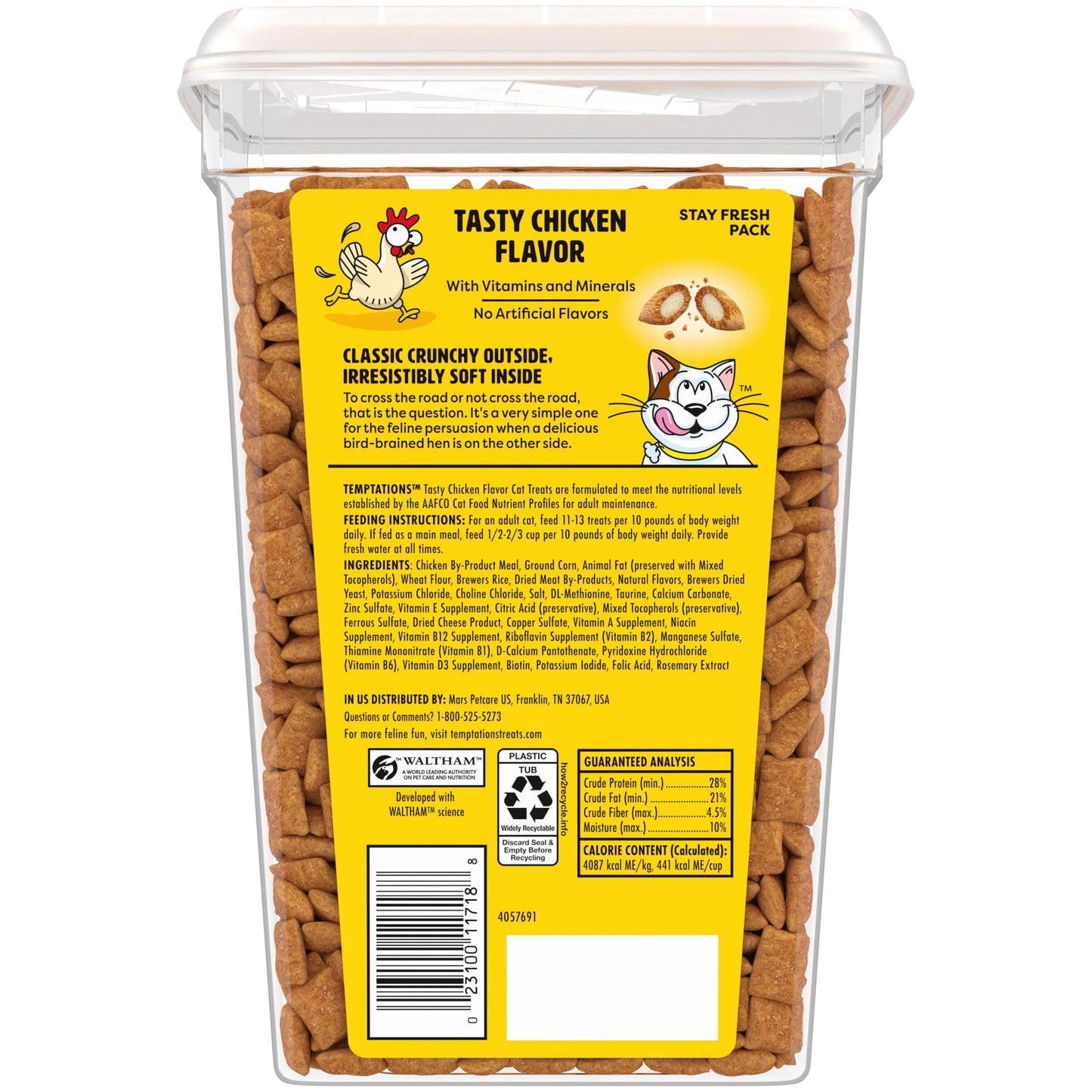 Temptations Cat Treats Classic Crunchy and Soft Cat Treats, Tasty Chicken Flavor, 30 oz. Tub